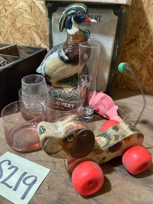 S219-glassware, children’s toy and extras