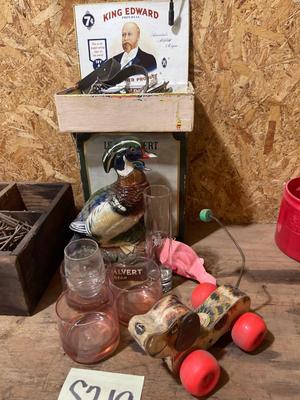 S219-glassware, children’s toy and extras