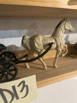 D13-cast-iron horse and buggy