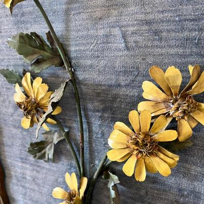 Antique frame with metal floral