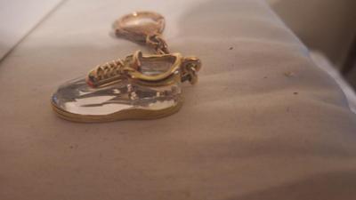 Swarovski crystal memories tennis shoe key ring