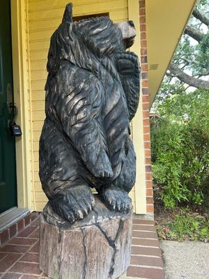 Solid Wood Hand Carved Bear
