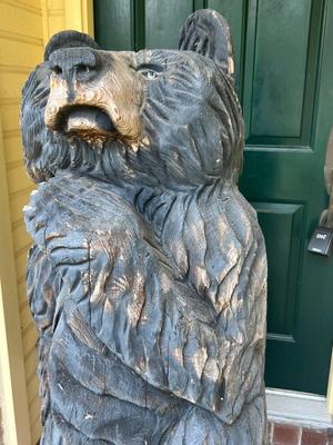 Solid Wood Hand Carved Bear