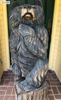 Solid Wood Hand Carved Bear