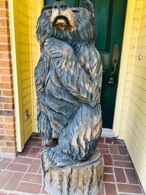 Solid Wood Hand Carved Bear