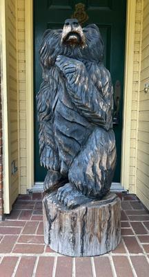 Solid Wood Hand Carved Bear