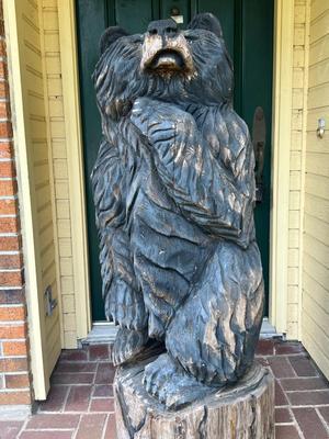 Solid Wood Hand Carved Bear
