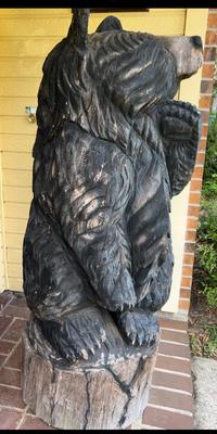 Solid Wood Hand Carved Bear