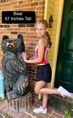 Solid Wood Hand Carved Bear