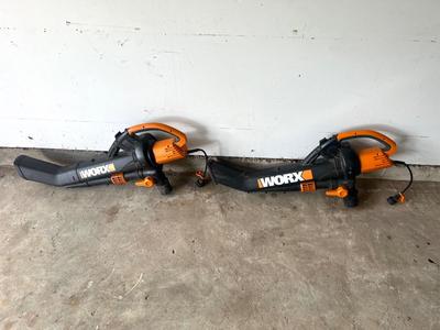 (2) WORX Blower/Vac - Outdoor Lot - Everything Pictured