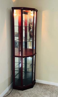Corner Mirrored Light Cabinet ~ Read Details