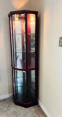 Corner Mirrored Light Cabinet ~ Read Details