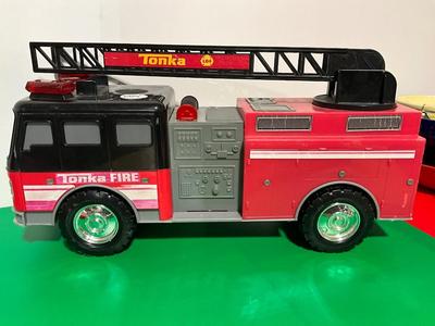 Fire truck, VTech toy, puzzle, cards