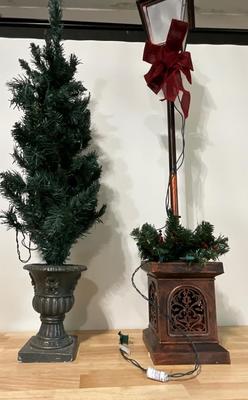Christmas tree and porch lantern