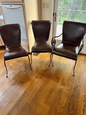 Three Faux Leather Chairs (K-MK)