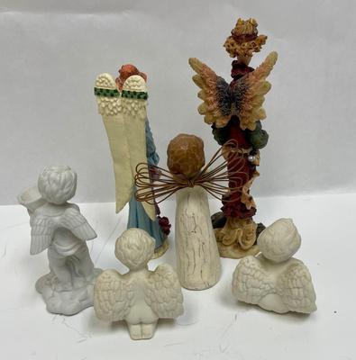 Angel figurine Lot - Bisque Ceramic, Willow Tree, Boyd's Bears & Friends