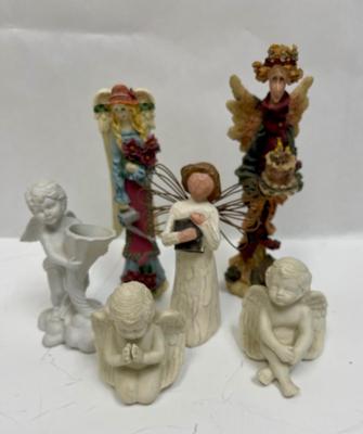 Angel figurine Lot - Bisque Ceramic, Willow Tree, Boyd's Bears & Friends