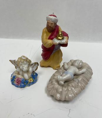 Lot of Figurines - Angel, Baby Jesus, Casper the Magi