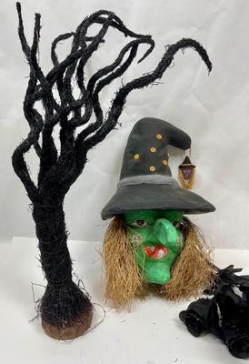 Cool Green With Mask, Spooky Tree, and black roses