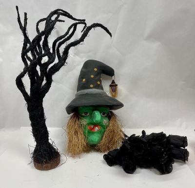Cool Green With Mask, Spooky Tree, and black roses