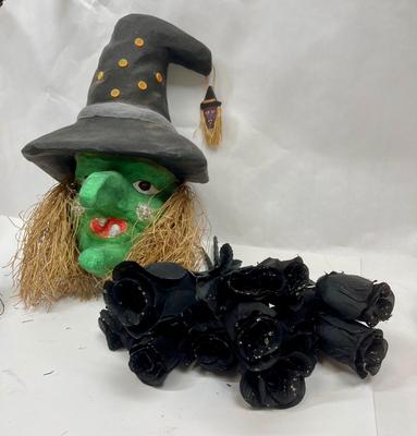 Cool Green With Mask, Spooky Tree, and black roses