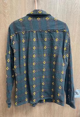 Billabong Wrangler size L large Flannel Shirt - dark green, taupe, gold