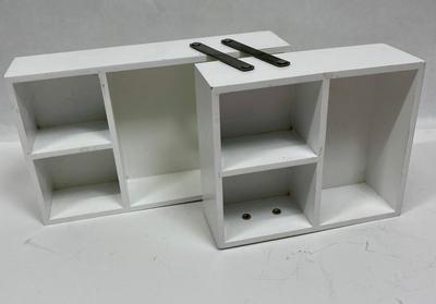 Makeup Organizer - Storage Drawers - stacking hinged divided trays - white wood