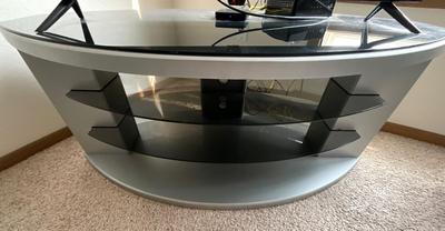 TV stand, glass/gray