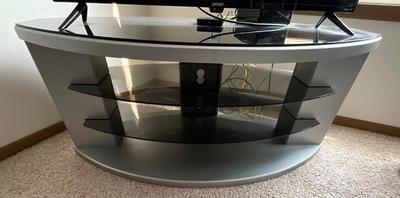 TV stand, glass/gray