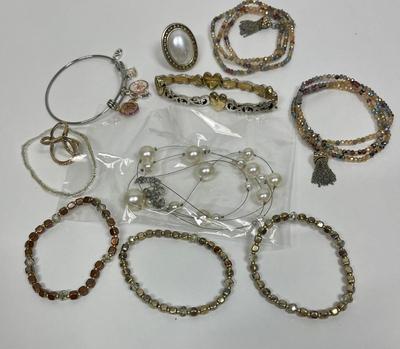 Large Jewelry Lot - Bracelets, Rings, Necklace