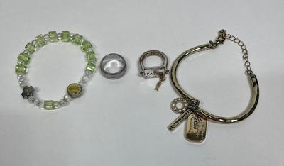 Fashion Jewelry Lot - two bracelets and two rings Faith & Inspiration themed