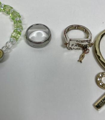 Fashion Jewelry Lot - two bracelets and two rings Faith & Inspiration themed