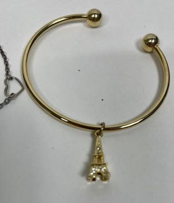 Fashion Jewelry Lot - Love & Paris - Heart Earrings, Heart Bracelet and Eiffel Tower Bracelet