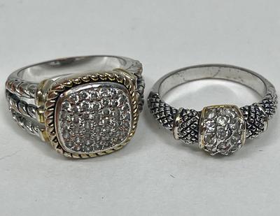 2 Fashion Jewelry Rings silver & gold tone