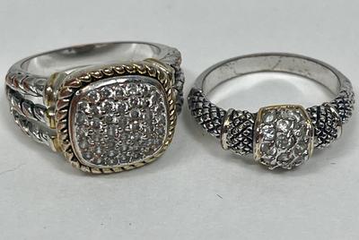 2 Fashion Jewelry Rings silver & gold tone