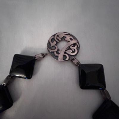 Dark Colored Glass and Other Beaded Necklaces (ST-BB)