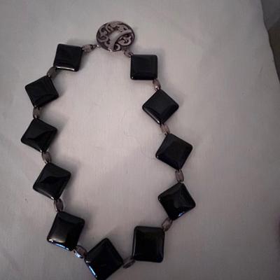 Dark Colored Glass and Other Beaded Necklaces (ST-BB)