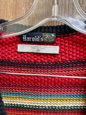 Harold’s Multi-colored 100% Cotton Knitted Vest size M