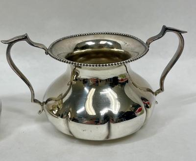 Vintage Creamer & Double Handled Sugar Bowl Silver-plate