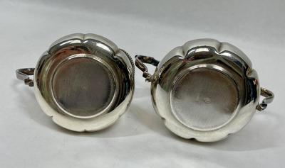 Vintage Creamer & Double Handled Sugar Bowl Silver-plate