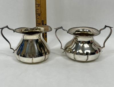 Vintage Creamer & Double Handled Sugar Bowl Silver-plate