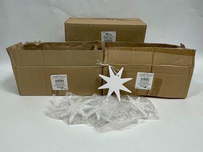 Huge Lot of Ceramic Star Ornaments - Blank bisque ceramic with loop for hanging - lot of four boxes