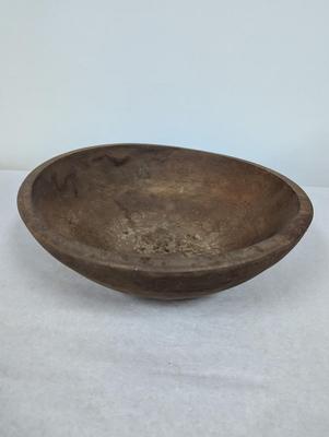 Antique Primitive Round Wood Dough Bowl