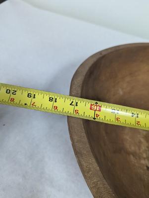 Antique Primitive Round Wood Dough Bowl