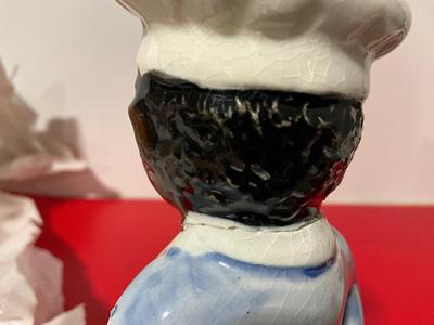 Vintage Blue Chef Pappy and Mammy Aunt Jemima Salt/Pepper Salt Shakers