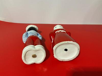 Vintage Blue Chef Pappy and Mammy Aunt Jemima Salt/Pepper Salt Shakers