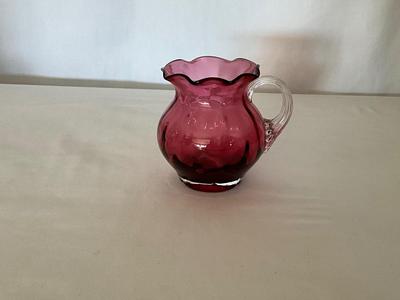 Cranberry Mini Glass Pitcher