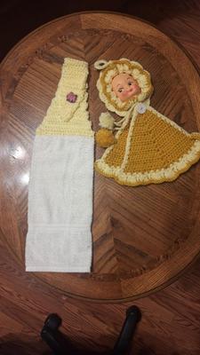 Vintage crocheted kitchen linens