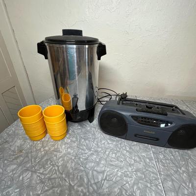 Coffee maker & boom box