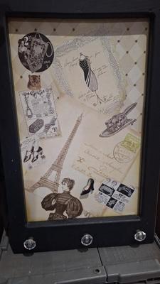 Frame metal sign with vintage theme for magnet board